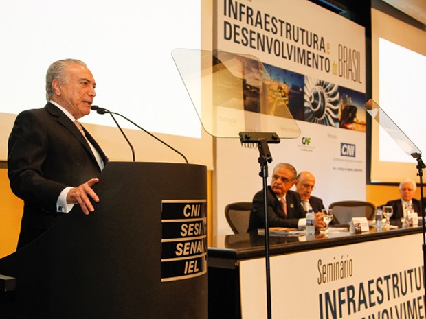 Temer discursa no seminário de Infraestrutura e Desenvolvimento do Brasil, em Brasília (Foto: Beto Barata/Presidência)