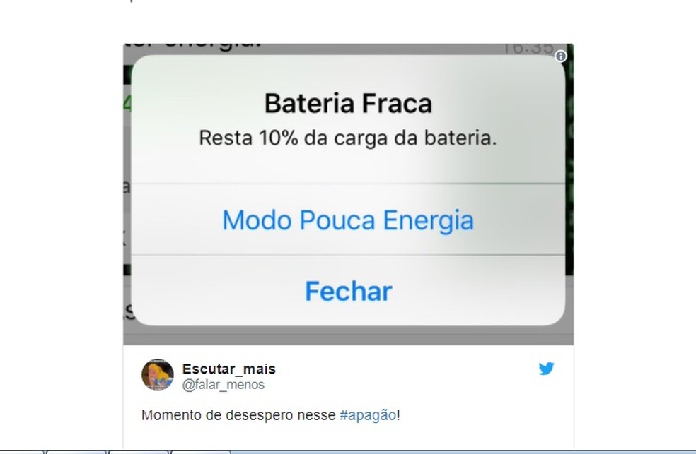 ApagÃ£o gerou memes nas redes sociais. (Foto: ReproduÃ§Ã£o)