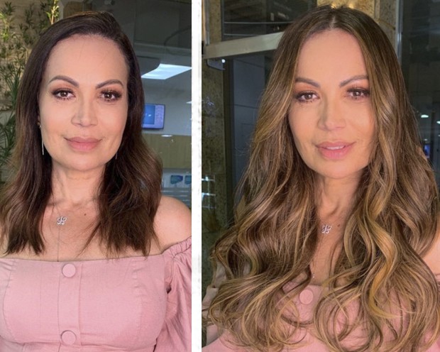 Antes e depois do visual de Solange Almeida (Foto: Reprodução/Instagram)