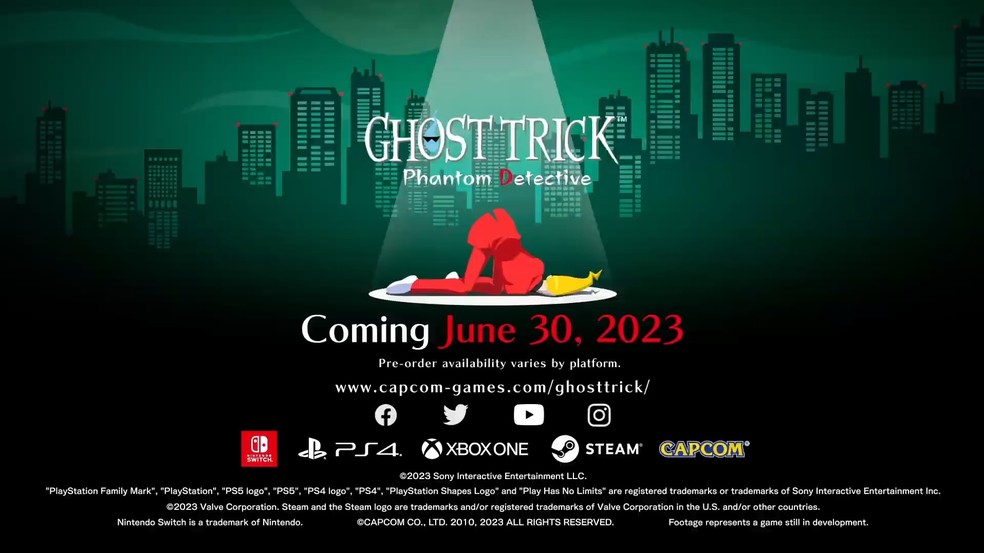 Ghost Trick: Phantom Detective será lançado no dia 30 de junho — Foto: Reprodução/Official Capcom Europe