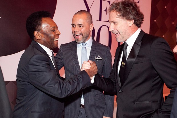 Pelé, Ricardo Franca Cruz (diretor de redação da GQ) e Oskar Metsavaht (Foto: César França)