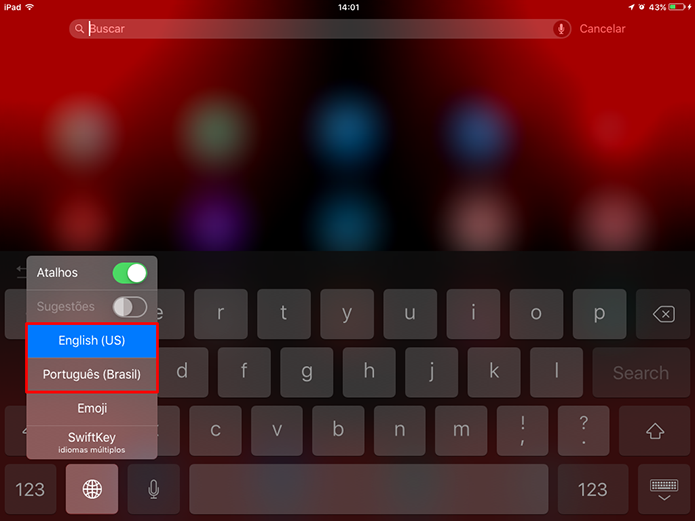 iOS 9 deve estar com teclado padrão do sistema ativado para desativar animações (Foto: Reprodução/Elson de Souza)