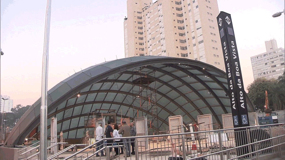 Estação Alto da Boa Vista da Linha 5-Lilás do Metrô (Foto: Reprodução/TV Globo)