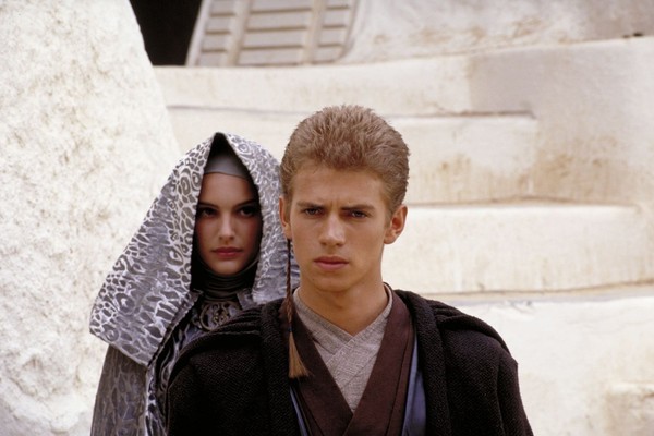 Natalie Portman e Hayden Christensen na saga Star Wars (Foto: Divulgação)