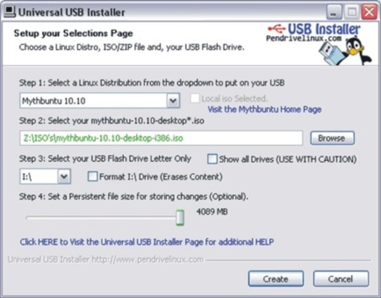 installing linux iso usb