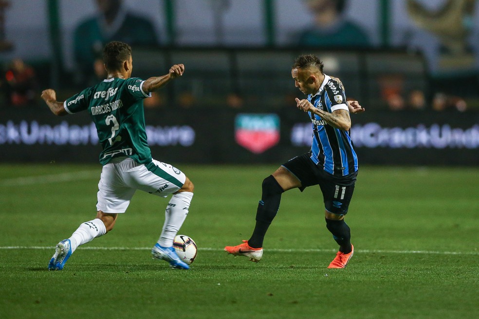 Gr�mio avan�ou ap�s vencer o Palmeiras em S�o Paulo � Foto: Lucas Uebel/Gr�mio/Divulga��o