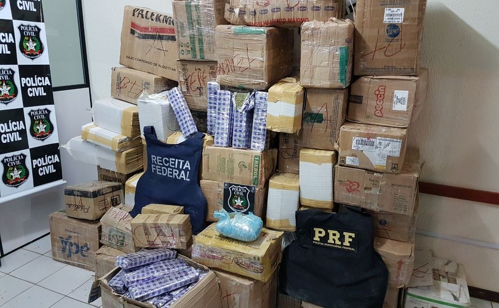Mais de uma tonelada de maconha foi apreendida (Foto: Polícia Civil/Divulgação)