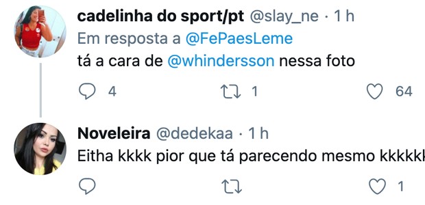 Fernanda Paes Leme recebe comentários que está parecida com Whindersson Nunes (Foto: reprodução/Twitter)