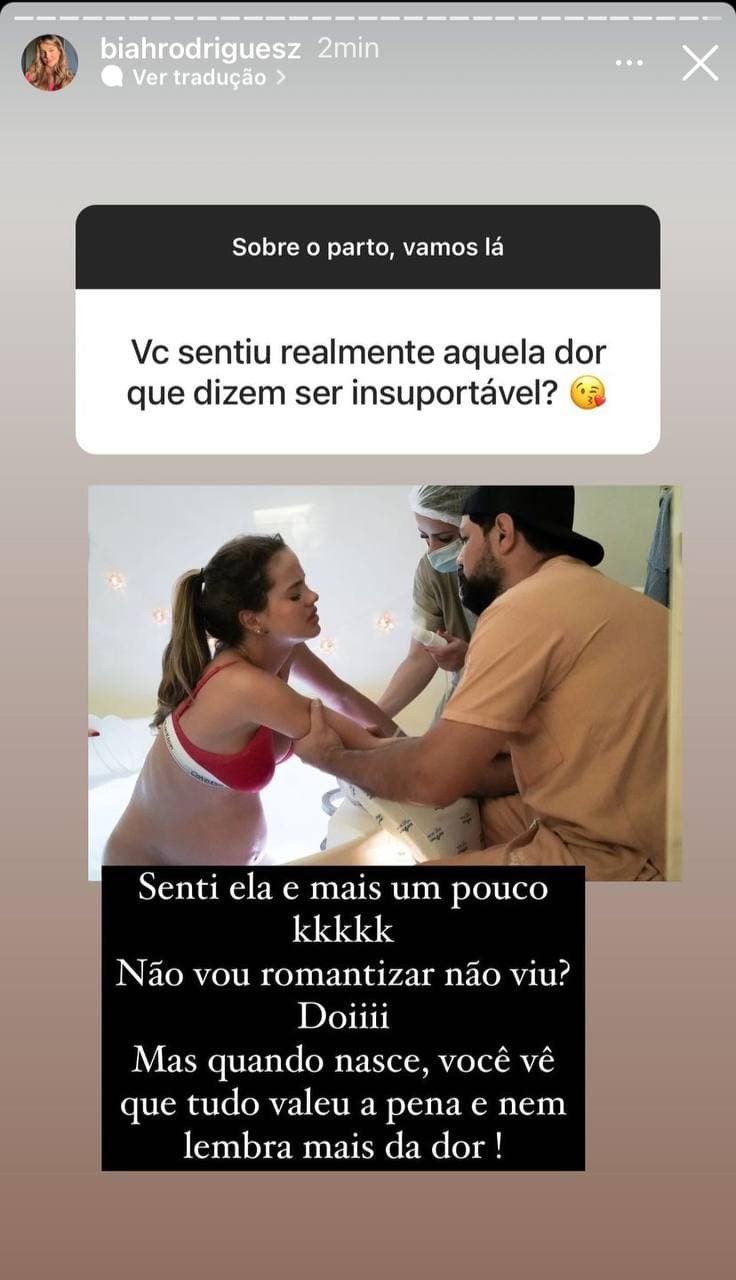 Não vou romantizar, dói', dispara Biah Rodrigues sobre o parto da