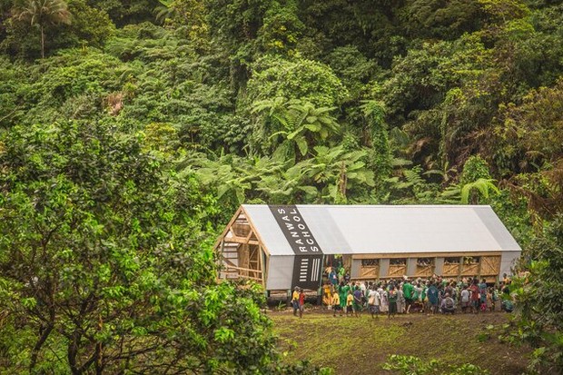 Escola ganha estrutura de bambu trançado para resistir a ciclones (Foto: Reprodução)