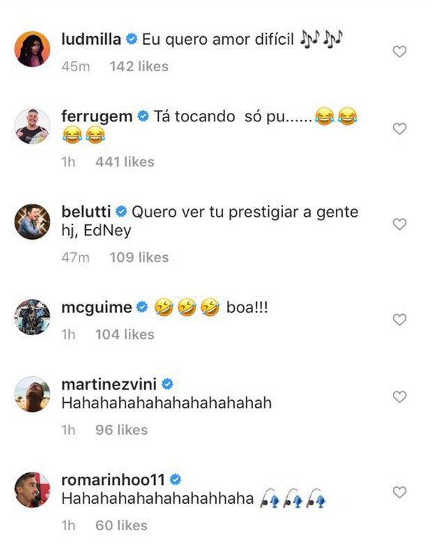 Famosos reagem a post de Neymar (Foto: Reprodução Instagram)