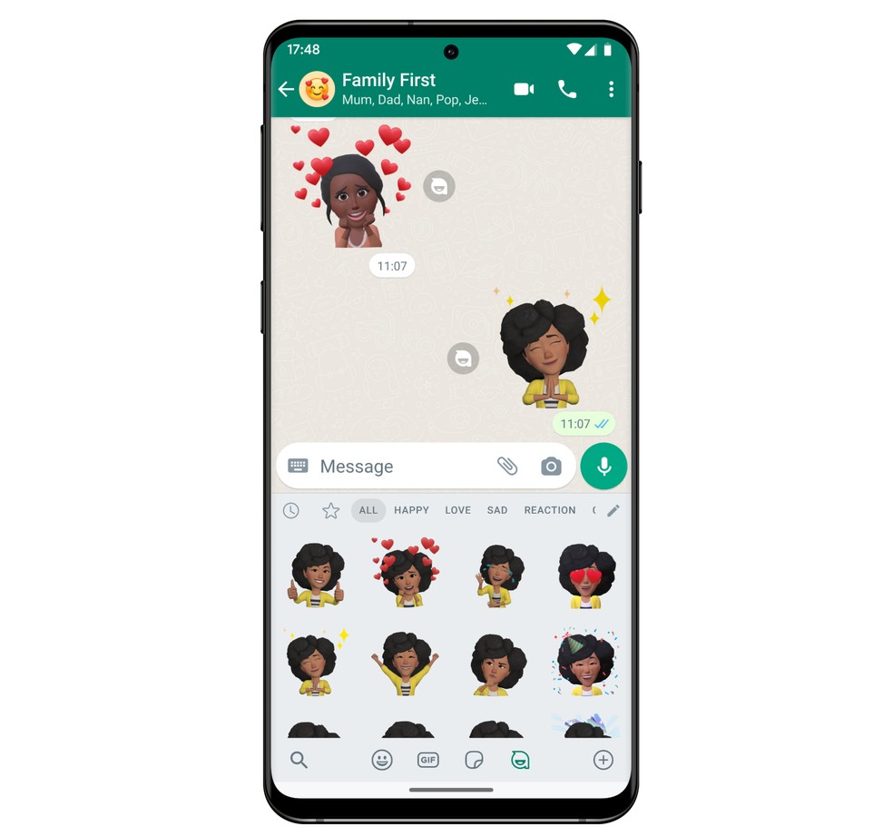 Figurinhas de avatar no WhatsApp — Foto: Divulgação/Meta