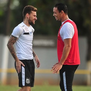 Lucas Lima e Ricardo Oliveira, Santos (Foto: Ivan Storti/Santos FC)