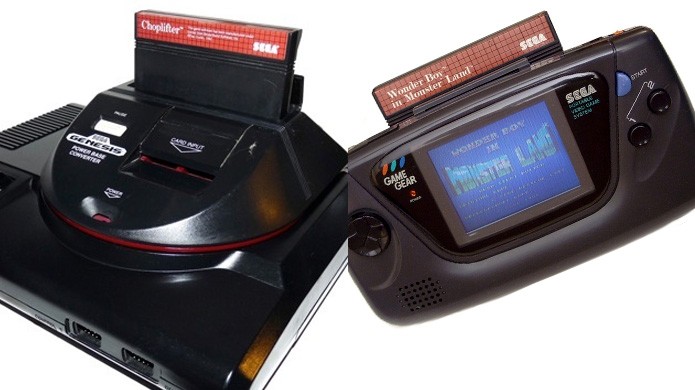 Com adaptadores era possível jogar Master System no Mega Drive e até no Game Gear (Foto: Reprodução/Game Trog e Blood is Red Wiki)