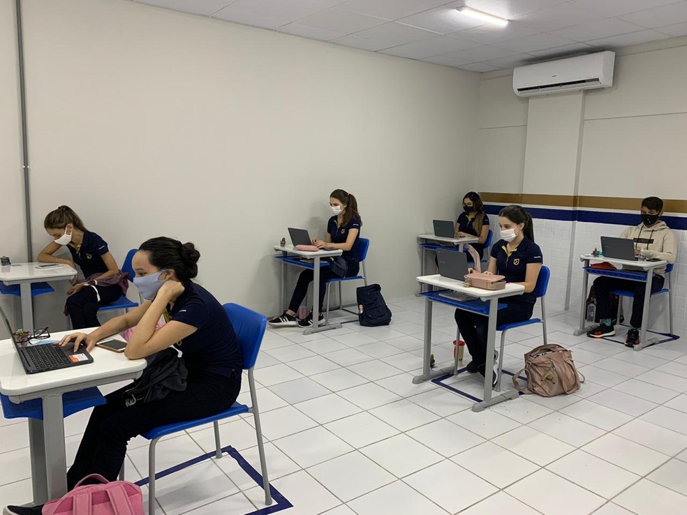 Escolas privadas retomam aulas presenciais em Natal — Foto: Anna Alyne Cunha/Inter TV Cabugi