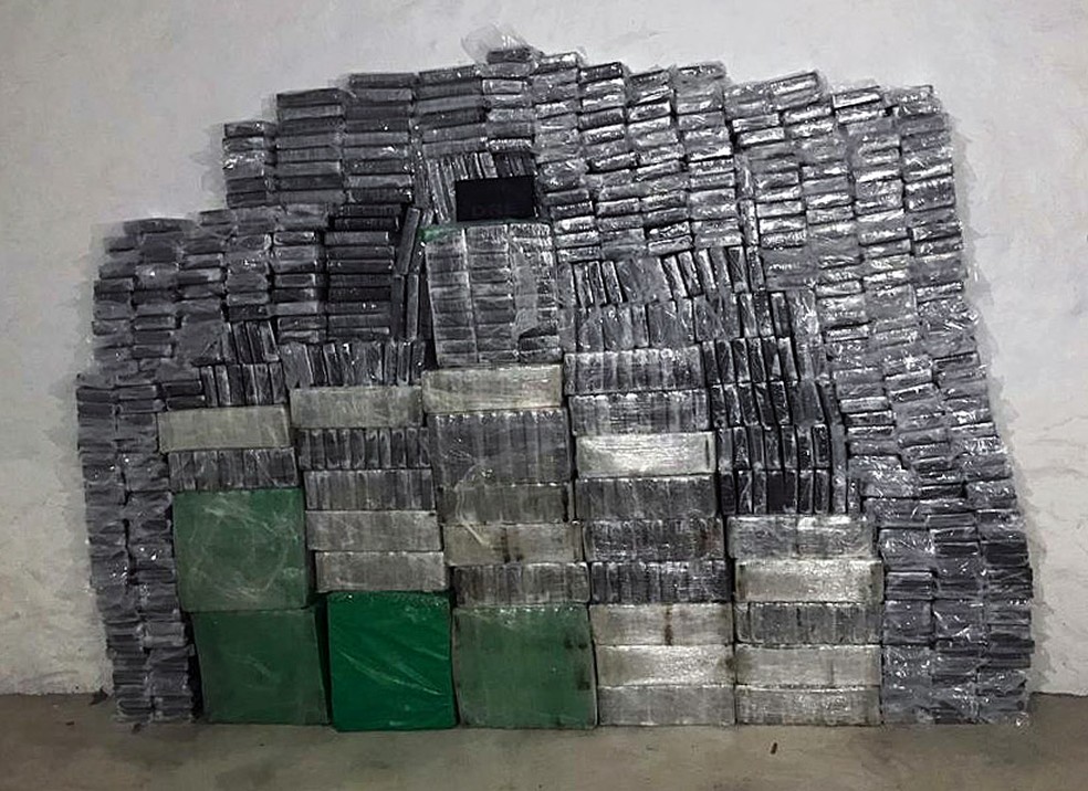 Mais de 1,3 tonelada de cocaína foi localizada pela PF em Guarujá, SP — Foto: G1 Santos