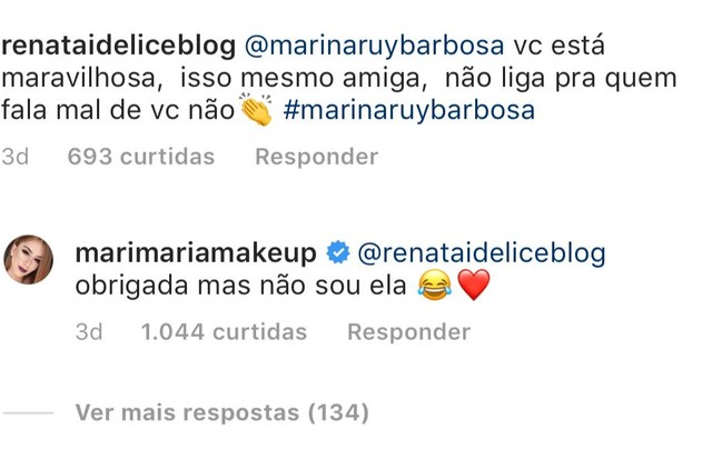 Mari Maria é confundida com Marina Ruy Barbosa (Foto: Reprodução/Instagram)
