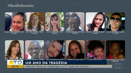 Um anos após tragédia, missa em Almas homenageia 12 mortos em acidentes