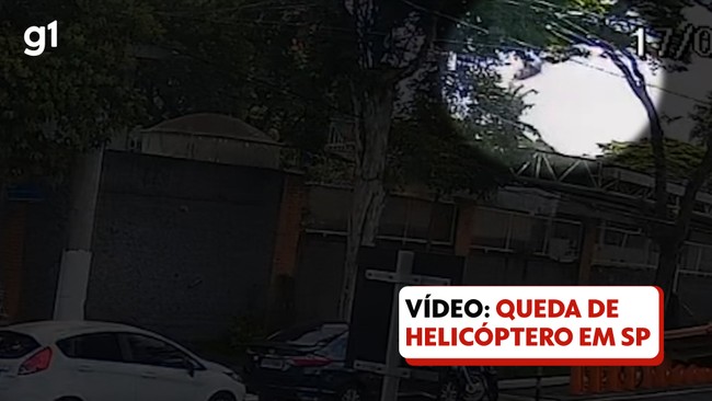 Vídeo mostra queda de helicóptero na Zona Oeste de SP