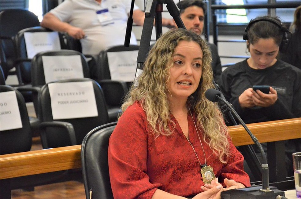 Caso Bernardo: delegada Cristiane Brauck presta depoimento — Foto: Márcio Daudt/TJRS