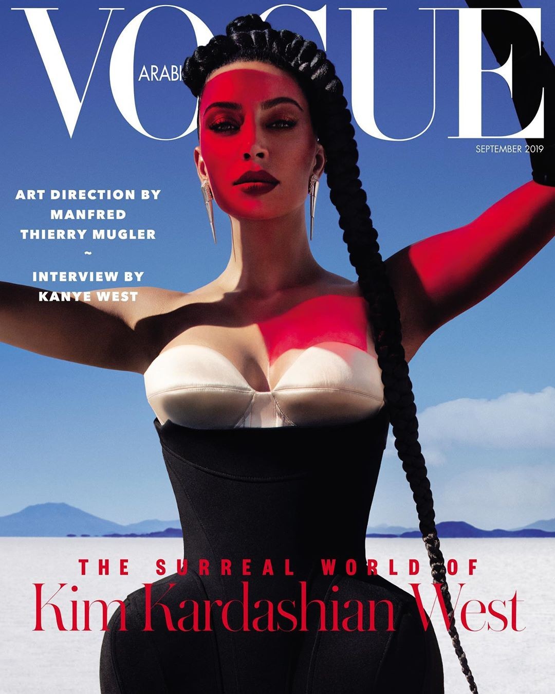 Kim Kardashian na capa da edição de setembro da Vogue Arábia (Foto: Instagram Vogue Arabia/ Reprodução)