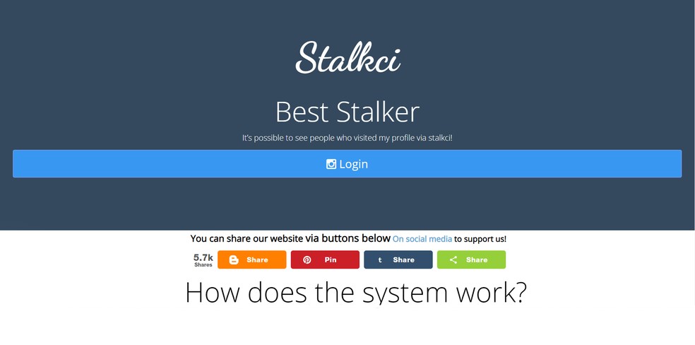 Quem viu meu perfil do Instagram? Site promete 'dedurar' stalkers — Foto: Reprodução/Stalkci