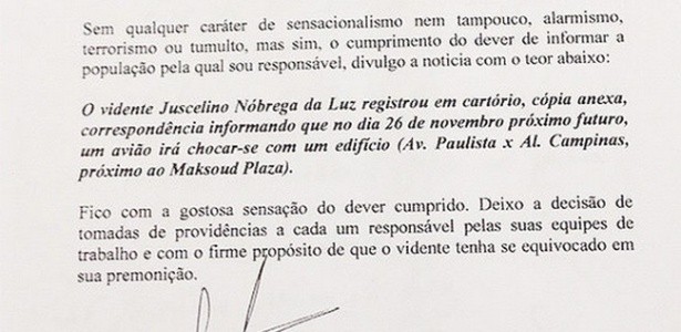 Comunicado distribuído por um síndico de um prédio da região da Avenida Paulista (Foto: Reprodução)