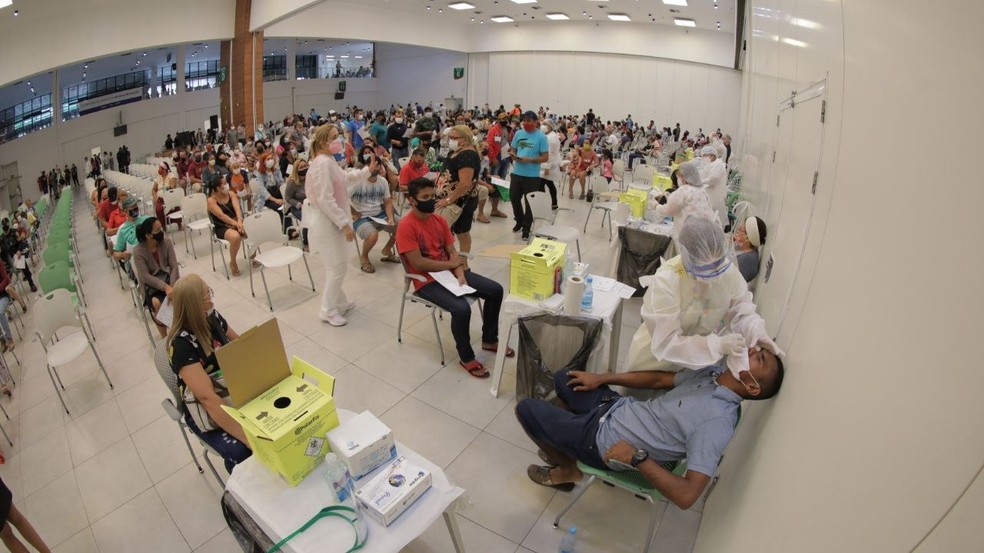  Realização de Teste de Antígeno para detecção de Covid em Centro de Testagem em Manaus — Foto: Divulgação