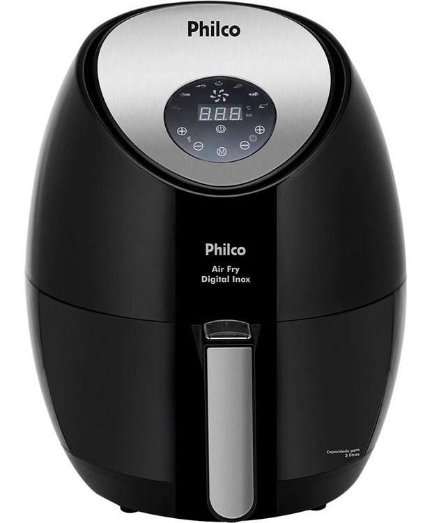 Fritadeira Air Fryer Digital Philco Inox oferece mais precisão na hora de cozinhar (Foto: Reprodução / Shoptime )