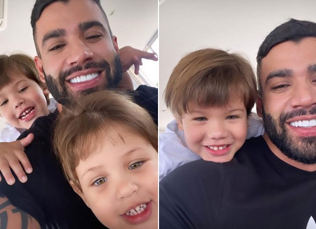 Gusttavo Lima com os filhos (Foto: Reprodução/Instagram)