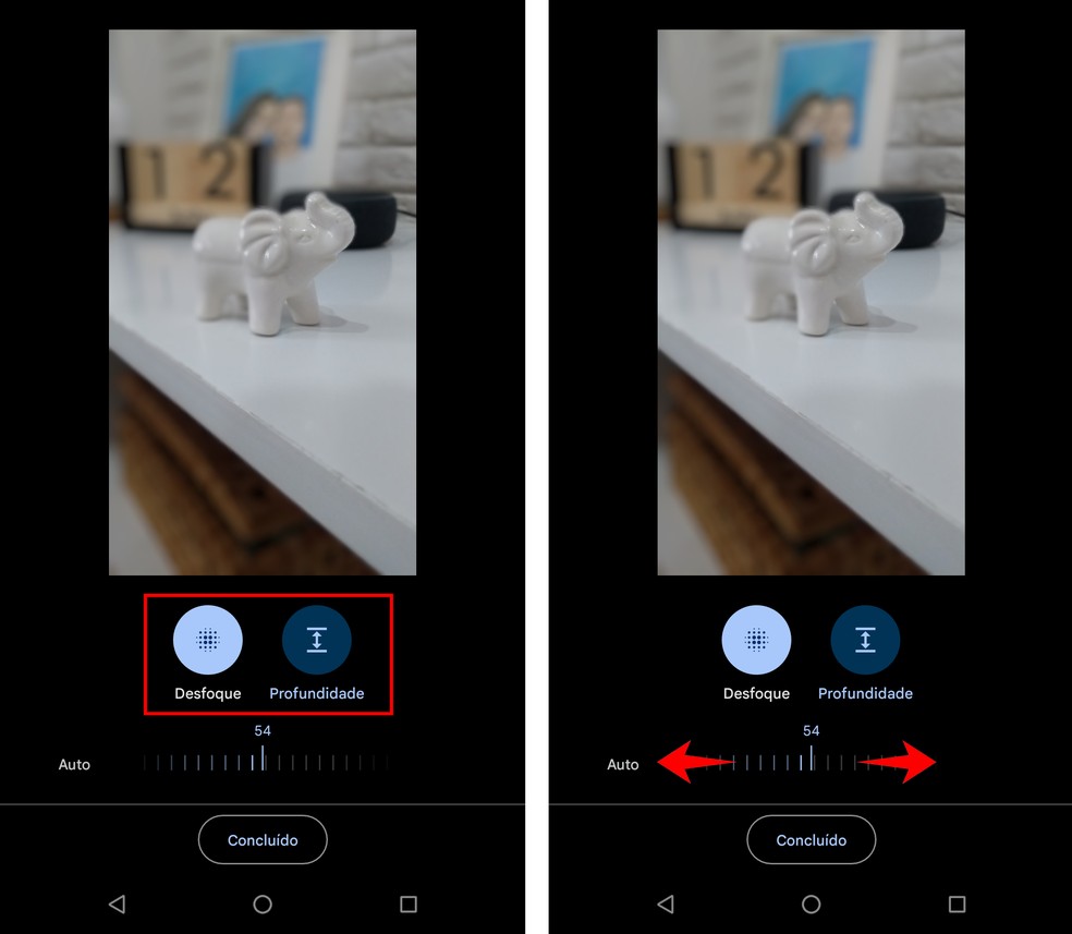 Usuário pode definir nível de desfoque e profundidade — Foto: Reprodução/Rodrigo Fernandes
