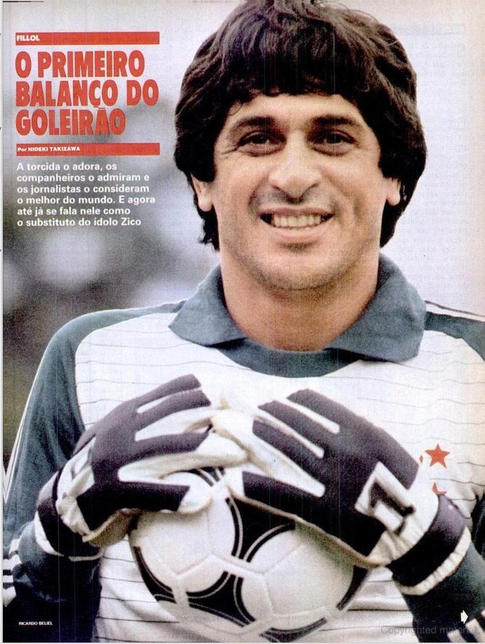 Fillol, ex-goleiro do Flamengo, em reportagem da revista Placar &mdash; Foto: Reprodu&ccedil;&atilde;o/Revista Placar
