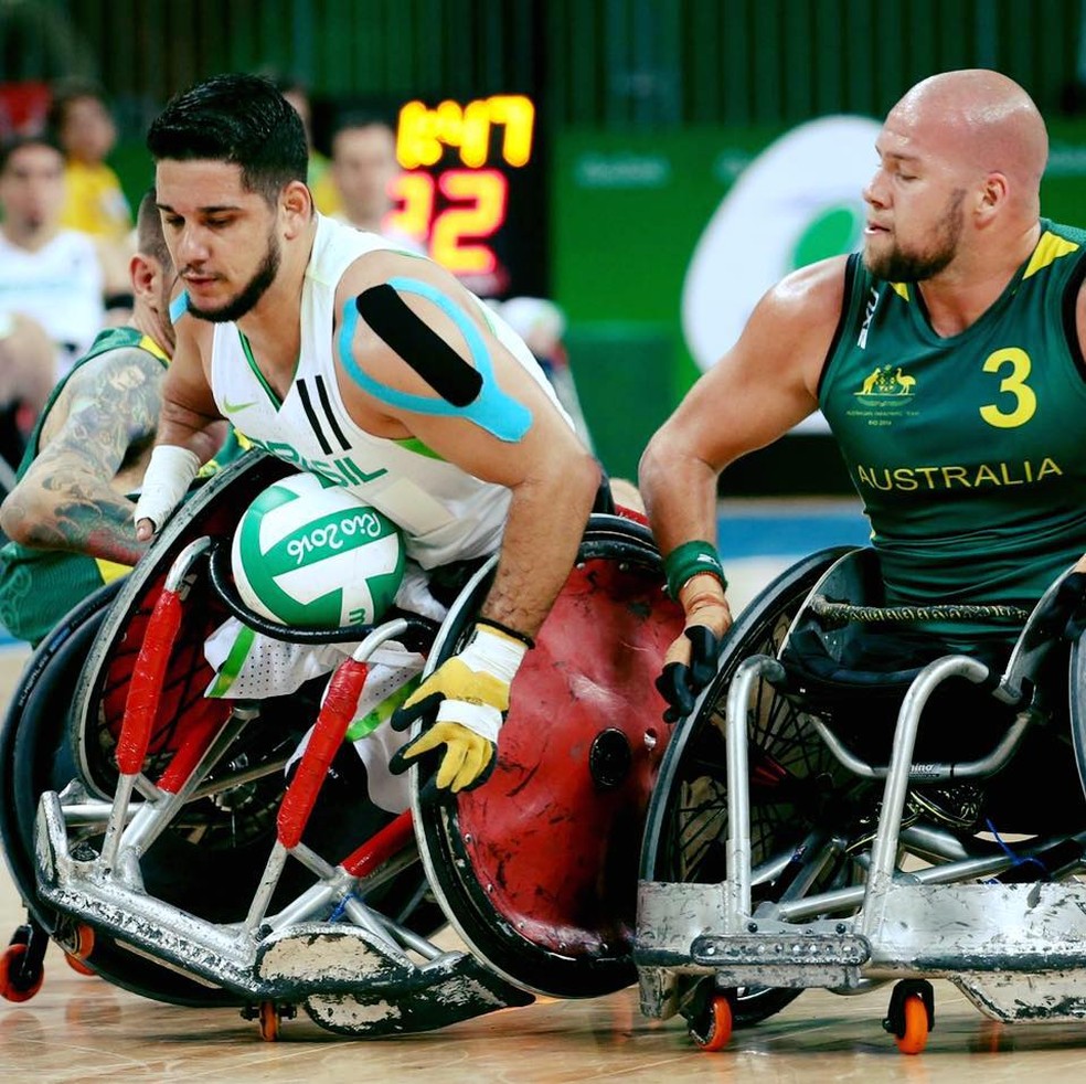 Julio Braz é atleta profissional de rugby para cadeirantes (Foto: Reprodução)