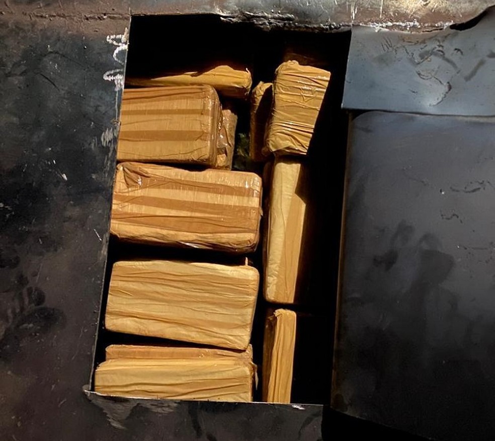 Tabletes de coca&iacute;na estavam escondidos em um caminh&atilde;o &mdash; Foto: Pol&iacute;cia Civil