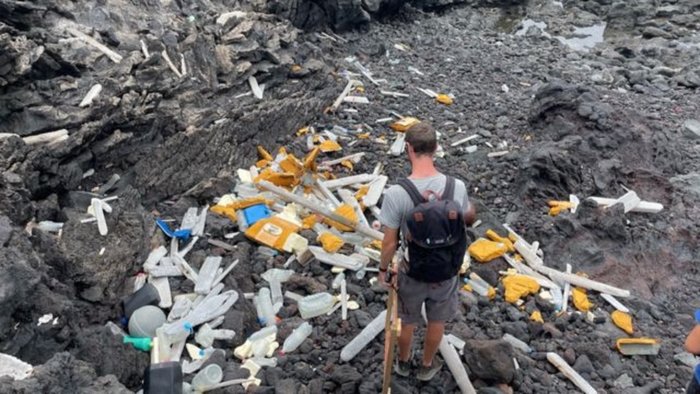 Pesquisadores percorreram a ilha com o apoio de moradores e do governo — Foto: ZSL, ALICE CHAMBERLAIN/via BBC