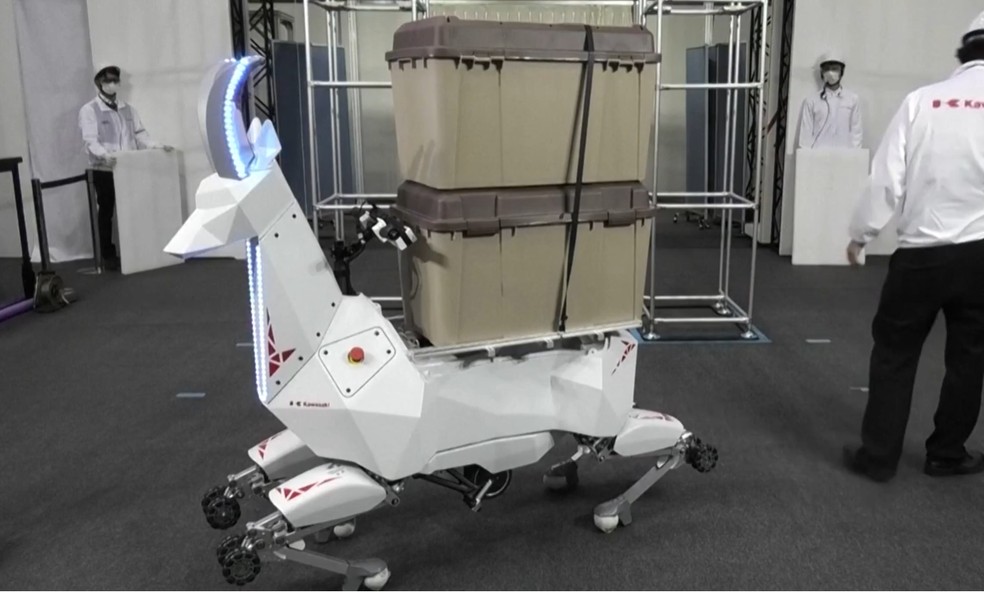 Robô desenvolvido no Japão carrega até 100 quilos — Foto: REUTERS