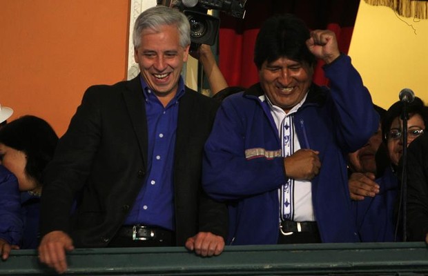 Evo Morales e Alvaro Garcia (Foto: Agência EFE)