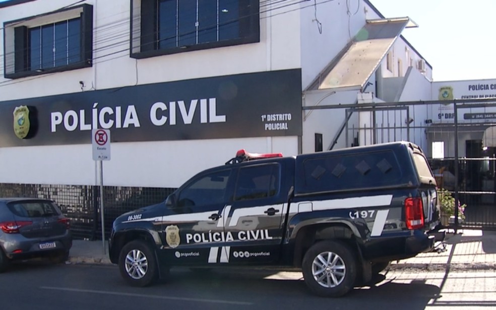 Delegacia de Polícia Civil de Catalão, em Goiás  — Foto: Reprodução/TV Anhanguera