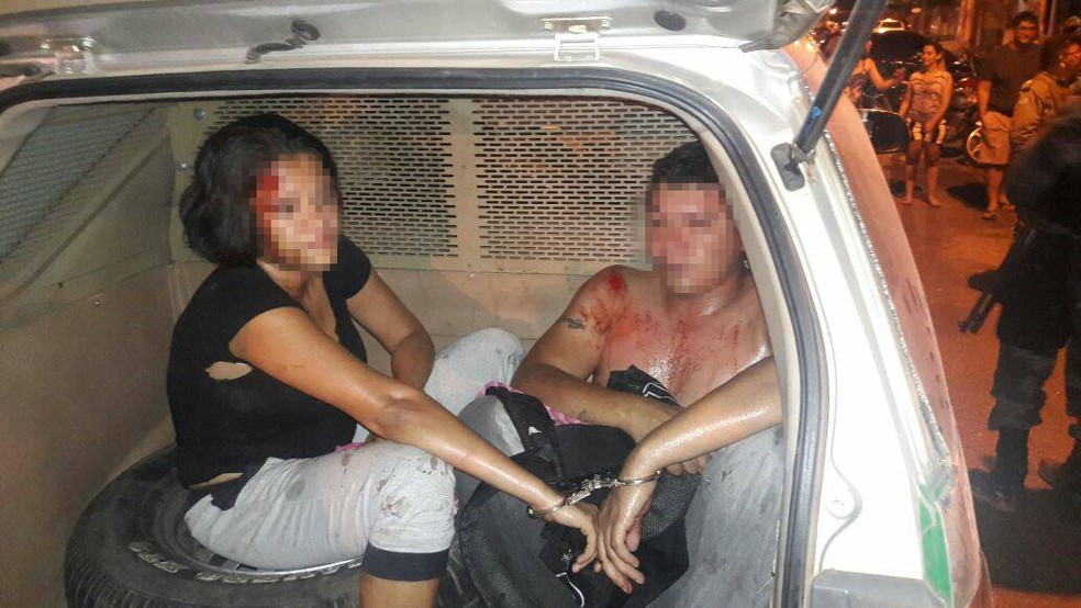 Casal foi agredido e preso após tentativa de assalto (Foto: Divulgação/Polícia Militar)