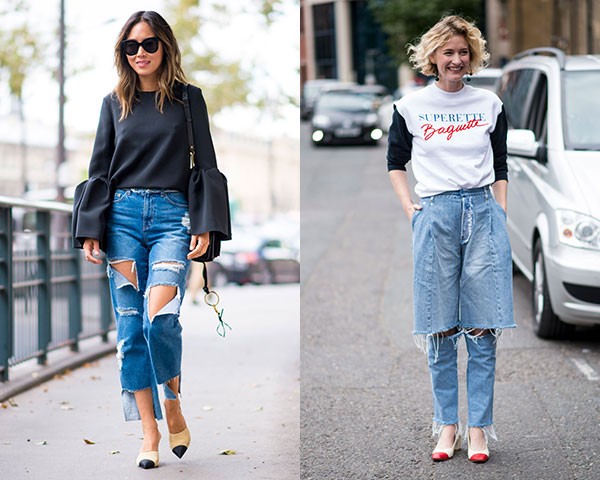 Os jeans descontruídos também são um fenômeno entre as fashionistas (Foto: Imaxtree)