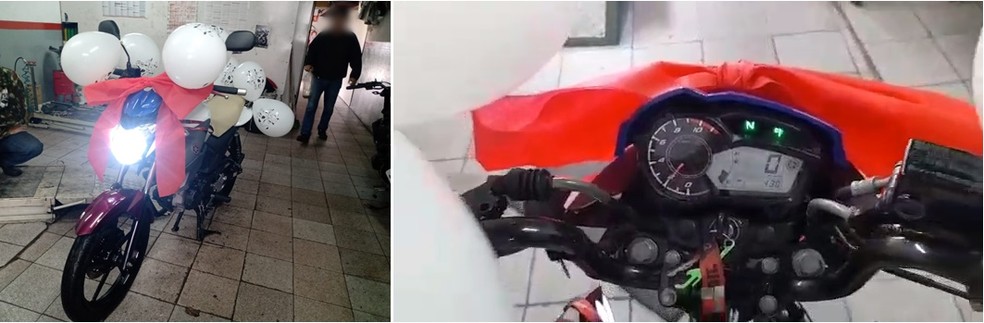 Com vaquinha, colegas de motoboy compraram peças de moto e mecânico doou a mão de obra — Foto: Arquivo Pessoal