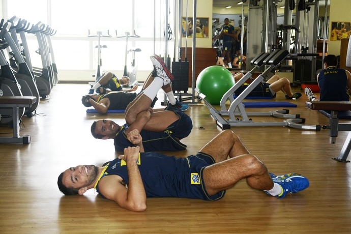 Mario Jr e Rapha CT Saquarema seleção vôlei (Foto: Alexandre Arruda/CBV)