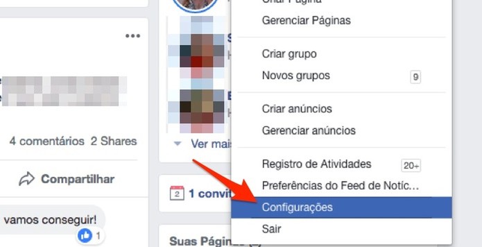 Visualize opções para uma conta do Facebook (Foto: Reprodução/Marvin Costa) Visualize opções para uma conta do Facebook (Foto: Reprodução/Marvin Costa)