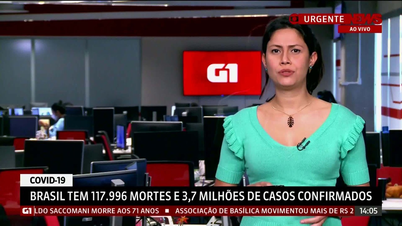 G1 em 1 Minuto: Brasil se aproxima de 118 mil mortes e tem mais de 3,7 milhões de casos