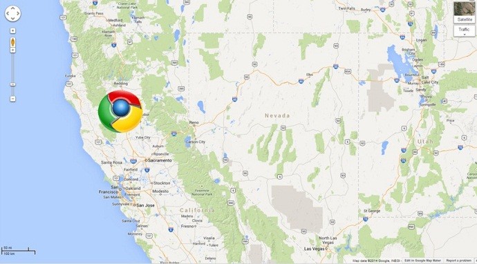Chrome, na Califórnia (Foto: Mashable/ Google Maps)