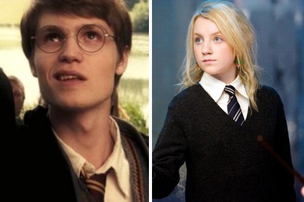 Evanna Lynch, como Luna Lovegood, e Robbie Jarvis, como Tiago Potter, na saga Harry Potter (Foto: Reprodução)