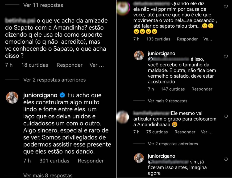 Junior Cigano fala sobre Cara de Sapato, Gustavo e Amanda &mdash; Foto: Reprodu&ccedil;&atilde;o/Instagram