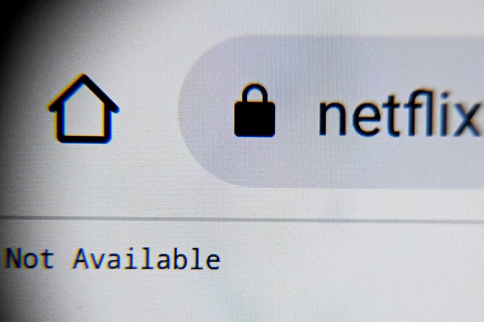 Foto de tela de computador na Rússia tirada em 30 de maio de 2022 mostra que plataforma do streaming está fora do ar — Foto: Kirill Kudryavtsev/ AFP