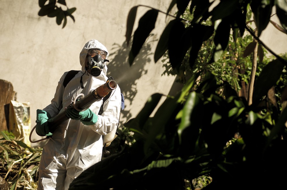 Multirão contra a dengue em Vicente Pires, no Distrito Federal.  — Foto: Breno Esaki/Agência Saúde