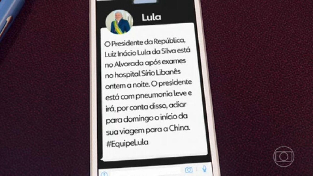 Pneumonia obriga Lula a adiar viagem à China